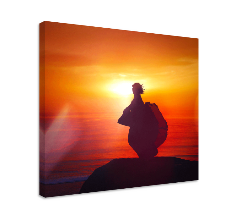 Leinwandbild abstrakt silhouette bei sonnenuntergang - TenStickers