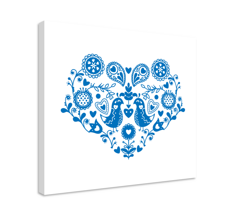 Leinwandbild obst herzmuster vögel - TenStickers