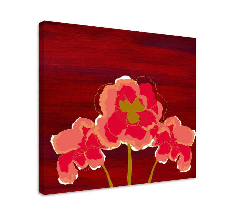 Leinwandbild lebendiges blumen-trio - TenStickers