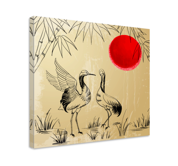 Mandala wandbilder kraniche und sonne - TenStickers