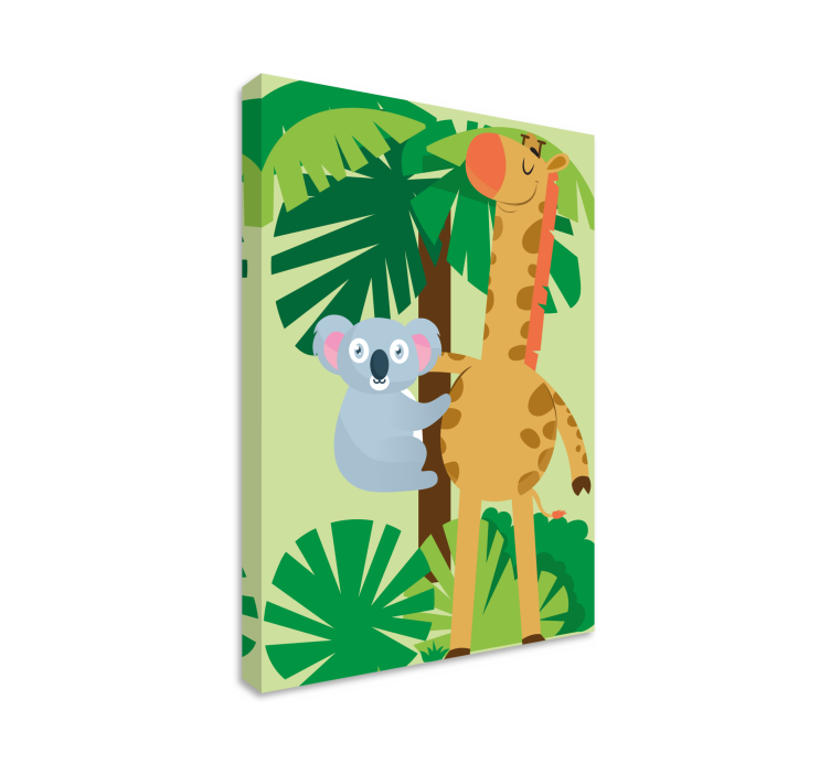 Wandbild tier koala und giraffe - TenStickers