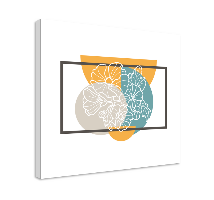 Leinwandbild botanische konturillustration - TenStickers