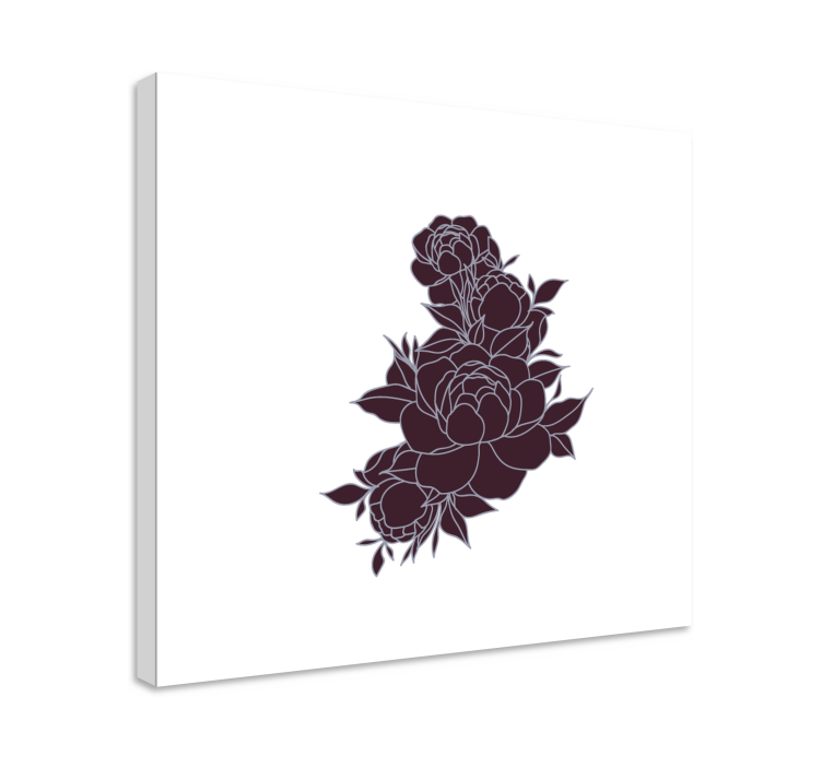 Leinwandbild Blume Rosenstrauß minimalistisch - TenStickers