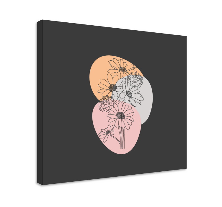 Leinwandbild florale abstrakte formen - TenStickers