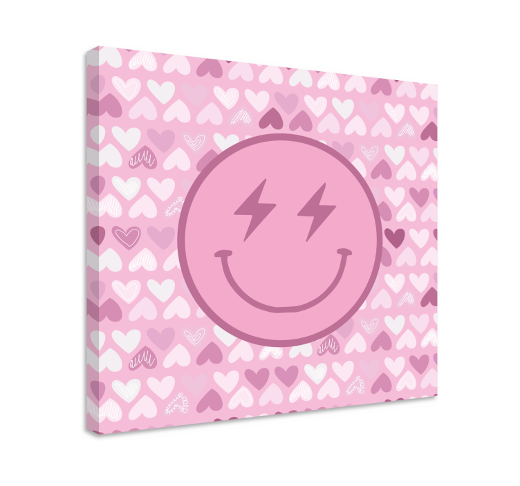 Wandbilder modern Rosa blitz-smiley-gesicht - TenStickers