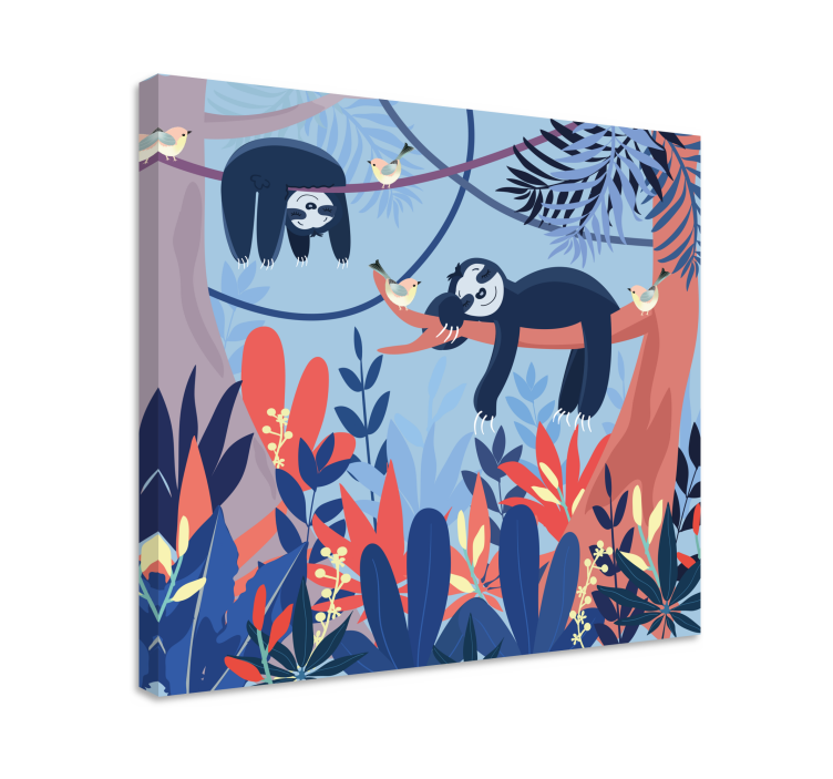 Wandbild tier faultiere am ast - TenStickers