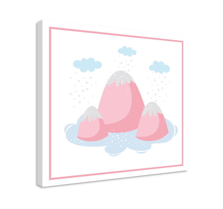 Leinwandbild elegant pinker bergblick - TenStickers
