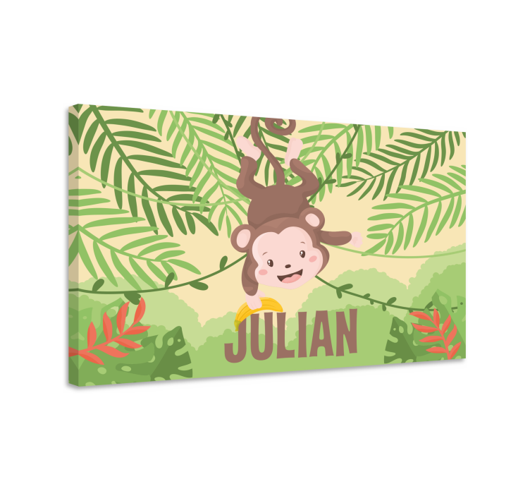 Dinosaurier wandbild mit hängendem affenspaß - TenStickers