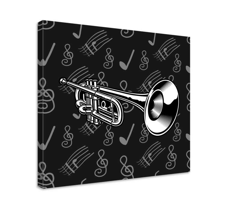 Wandbild musik mit trompete aus messing - TenStickers