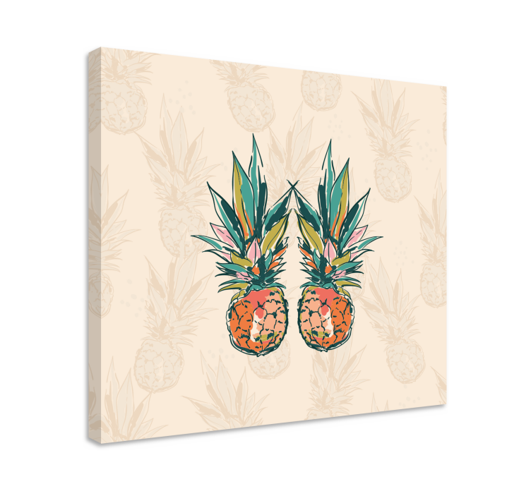 Leinwandbild obst tropisches ananas duo - TenStickers