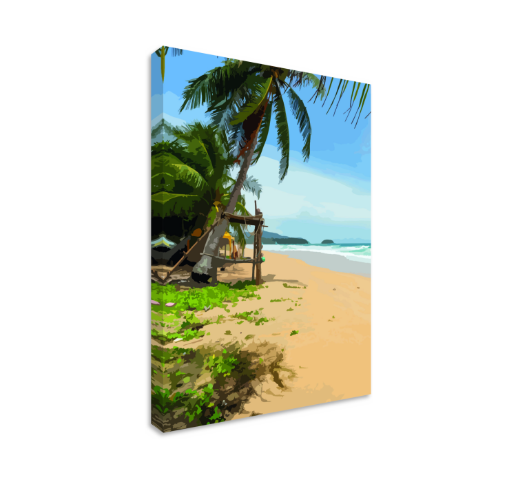 Wandbilder Landschaft Strand mit palmen an einem sonnigen tag - TenStickers