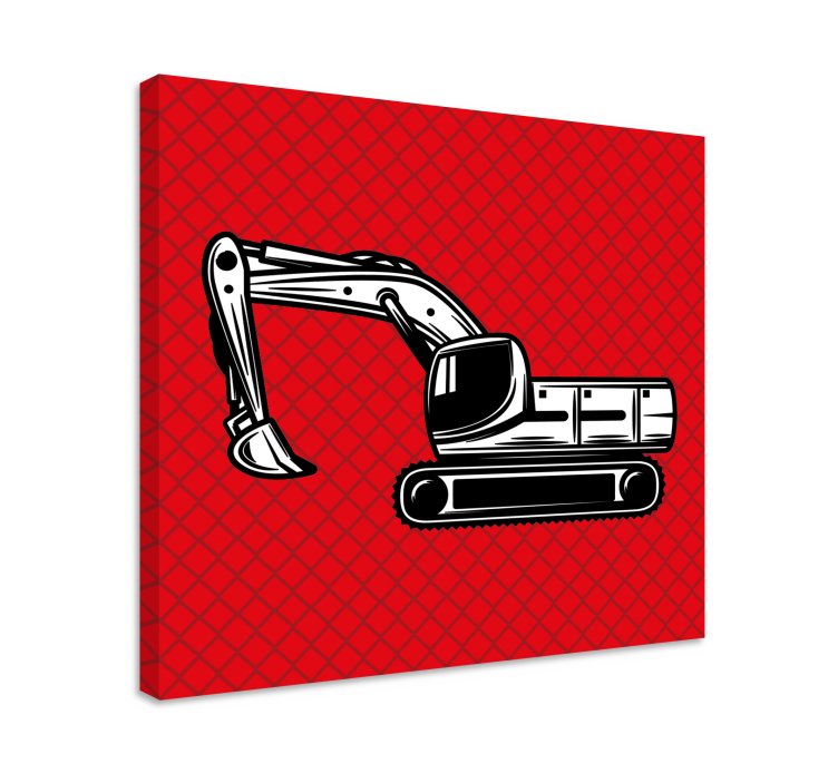 Leinwandbild sport bagger baumaschine - TenStickers
