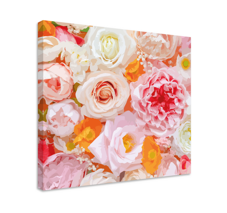 Leinwandbild Blume Rosen in verschiedenen pastellfarben - TenStickers