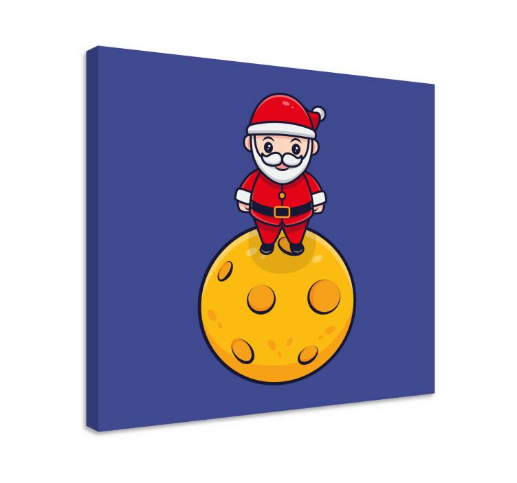 Leinwandbild kinder weihnachtsmann auf dem mond - TenStickers