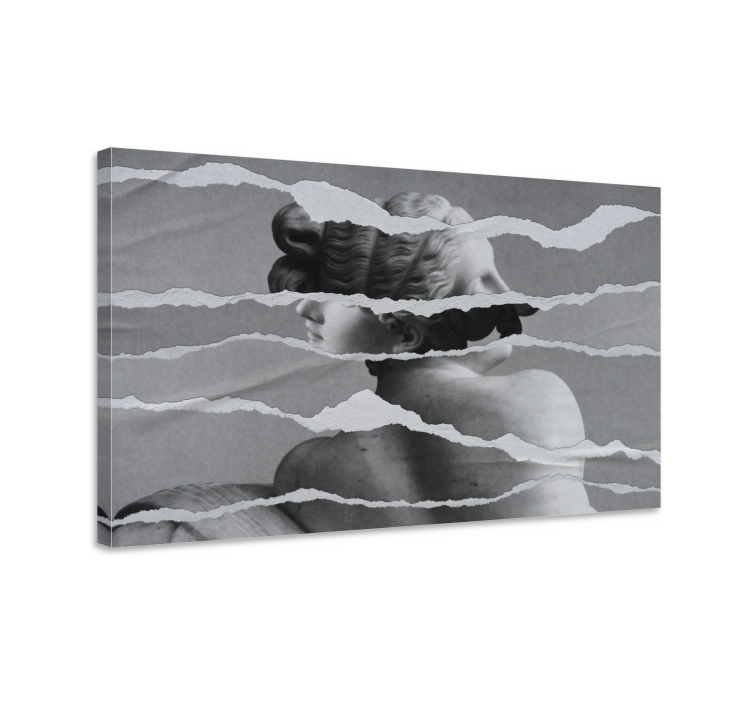 Kunst auf leinwand zerknitterte papierskulptur - TenStickers