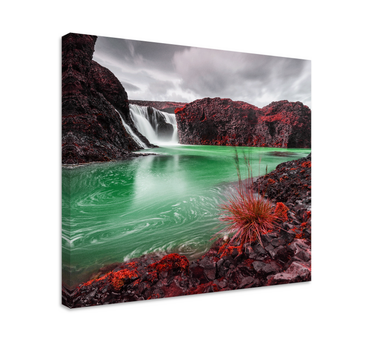 Wandbilder landschaft wasserfall mit grünem pool - TenStickers