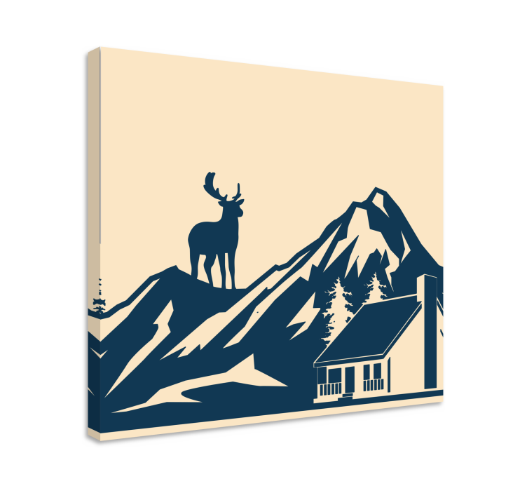 Wandbilder modern Hirsch und berg - TenStickers