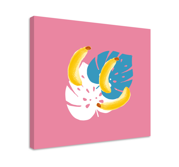 Wandbilder Vintage Banane auf rosa Hintergrund - TenStickers