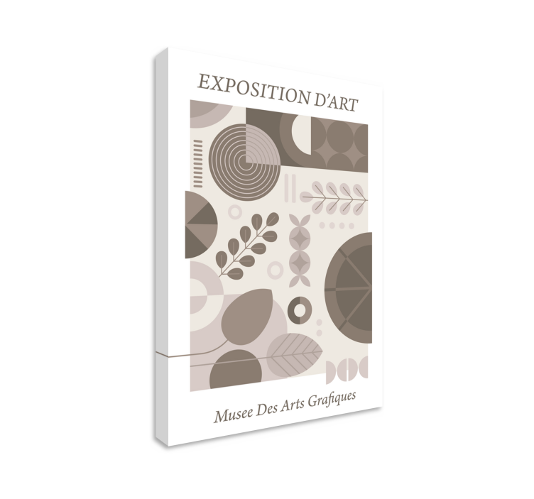 Leinwandbild abstrakt mit geometrischen blattmustern - TenStickers