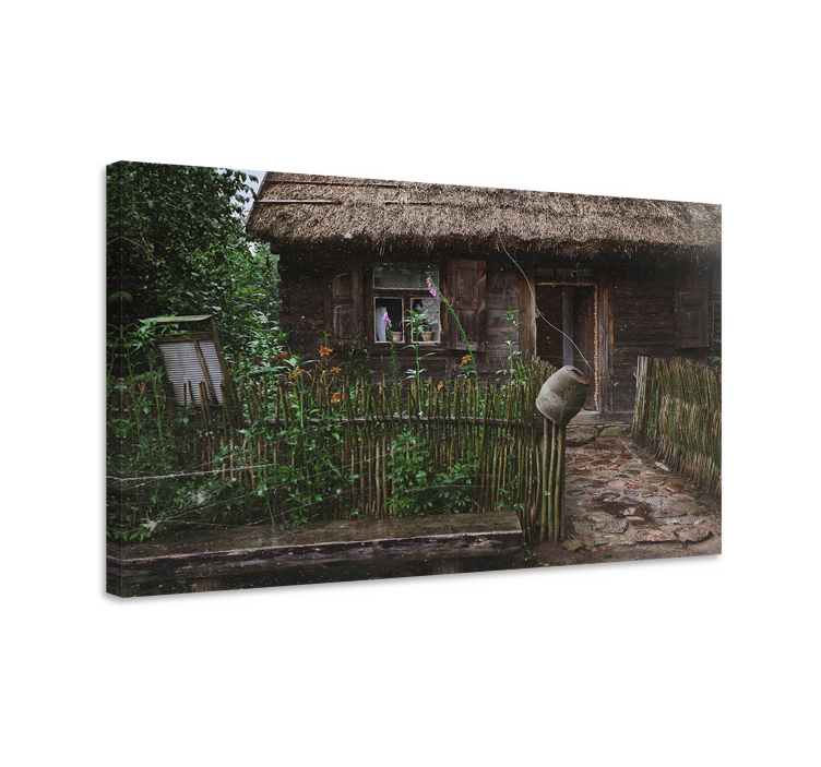 Leinwandbild rustikal charmanter eingang zum cottage - TenStickers
