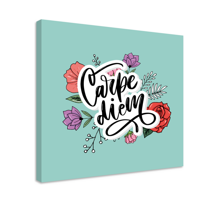 Wandbilder Motivation Carpe diem rosa blumenmuster - TenStickers