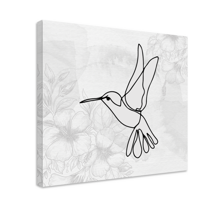 Leinwandbild vogel elegante kolibri silhouette - TenStickers
