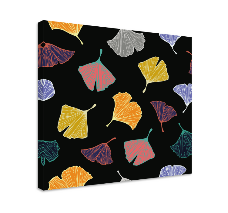 Leinwandbild ginkgo blatt illustrationen - TenStickers