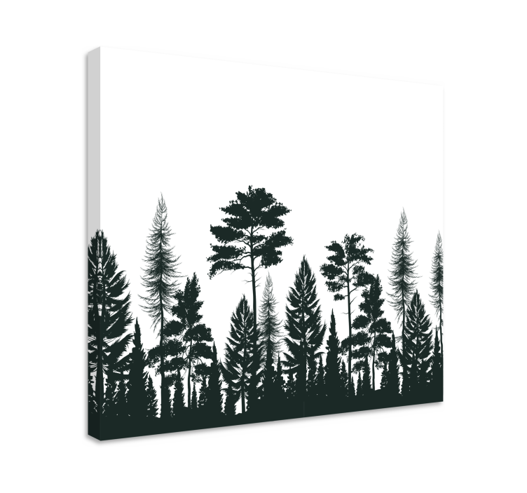 Wandbild Baum silhouette der immergrünen pflanzen - TenStickers