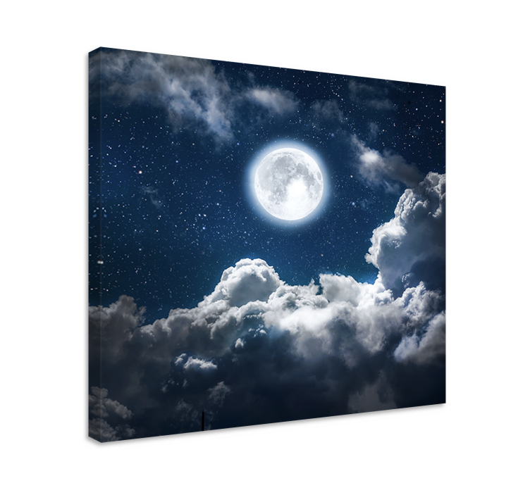 Wandbilder Landschaft Schöne nacht mond und wolken - TenStickers