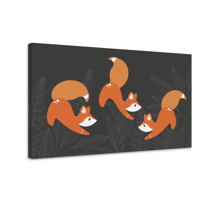 Wandbild Tier fuchs spielt - TenStickers