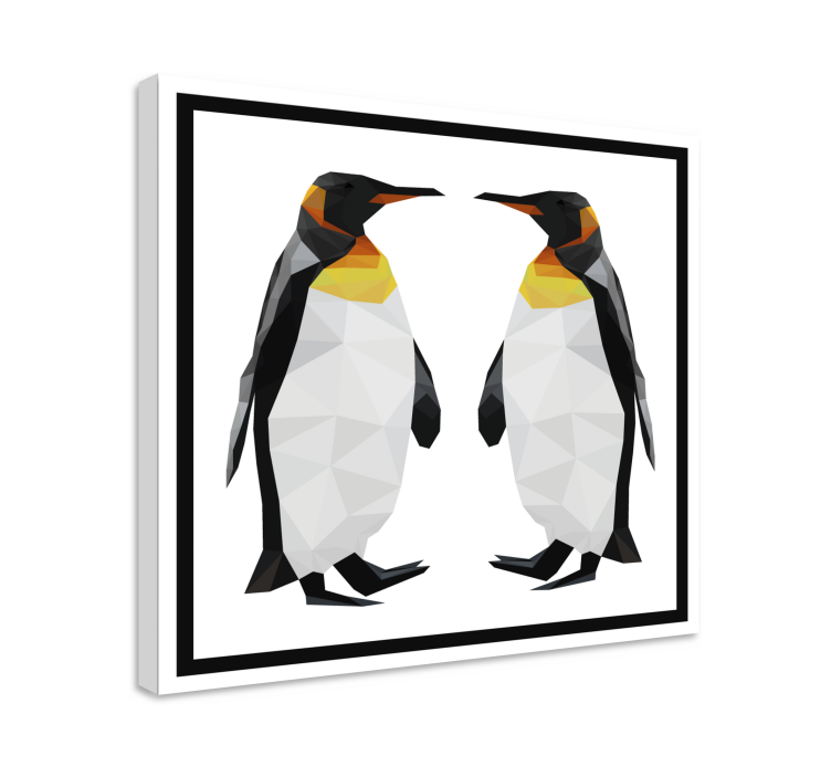 Leinwandbild Vogel Geometrisches tierpaar pinguine - TenStickers