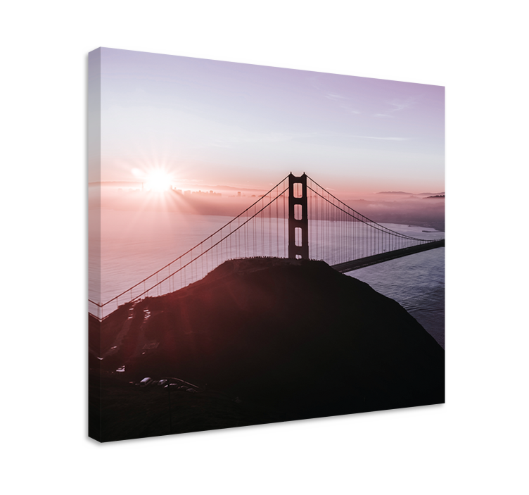 Wandbilder Landschaft Brücke bäume sonnenuntergang - TenStickers