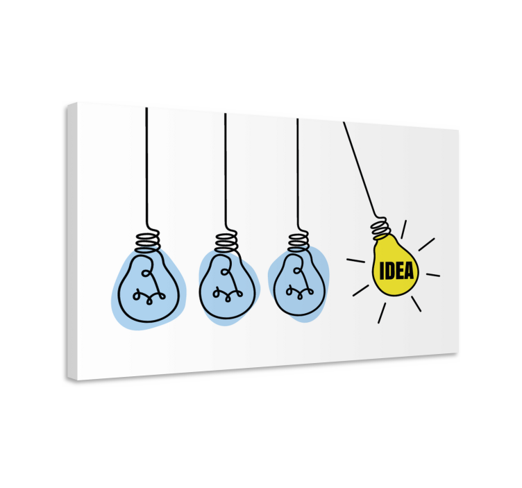 Wandbild Motivation ideen mit GlühbirnenIdeas with light bulbs - TenStickers