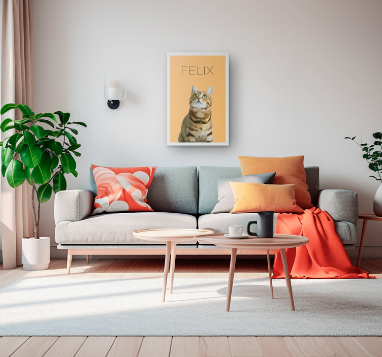 Moderne Wandbilder Büro minimalistisches Aquarell-Haustierporträt - TenStickers