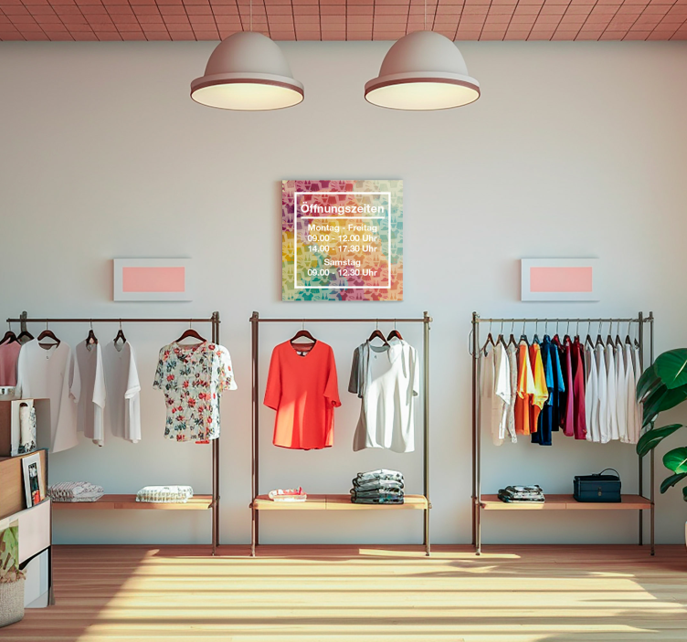 Leinwandbild personalisiert unsere Öffnungszeiten sind: Montag bi - TenStickers