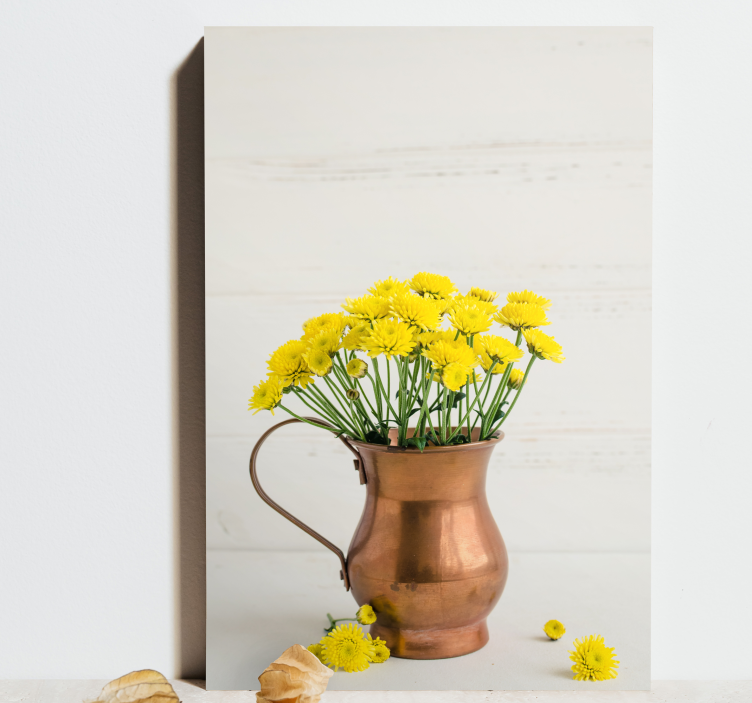 Leinwandbild goldenes blumenarrangement - TenStickers