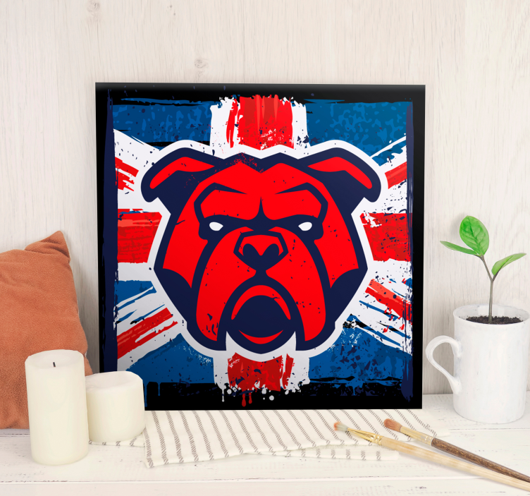 Wandbilder Hunde bulldogge britische flagge - TenStickers