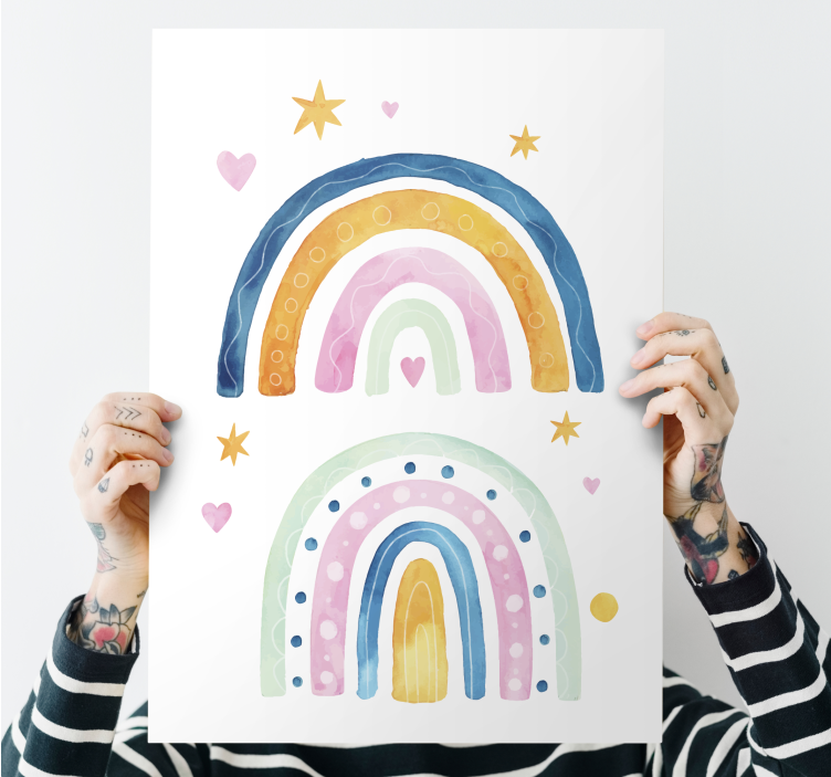 Leinwandbild kinder bunte regenbogenanordnung - TenStickers