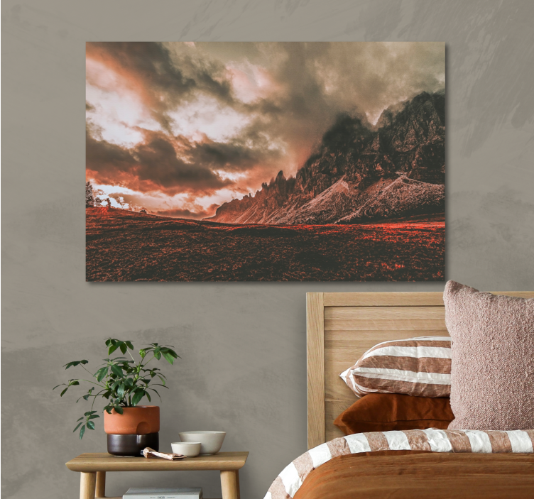 Wandbilder Landschaft Berge und bunter himmel - TenStickers