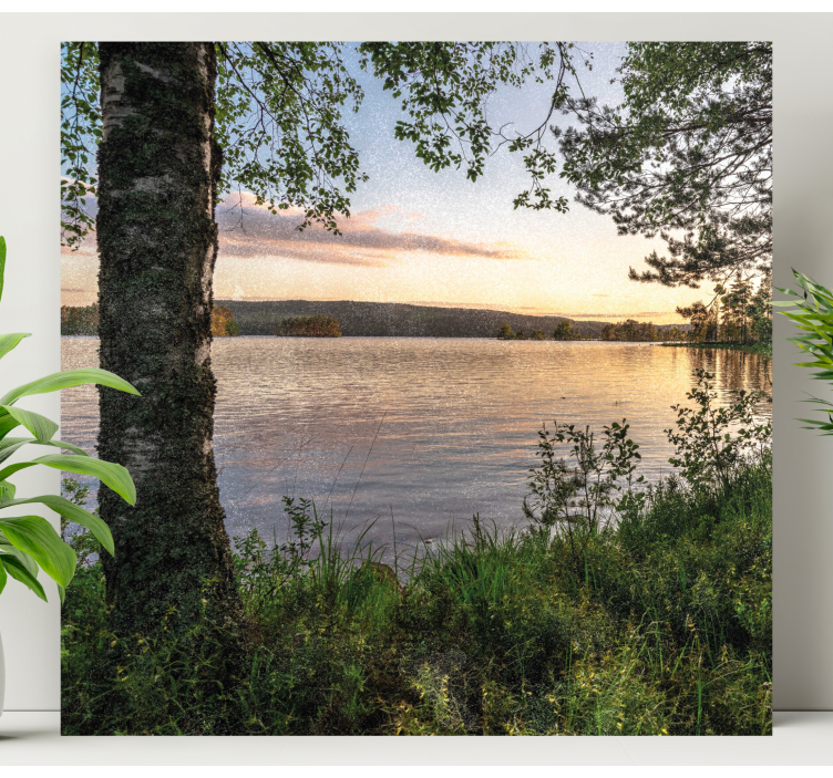 Wandbilder Landschaft Ein wald am see - TenStickers