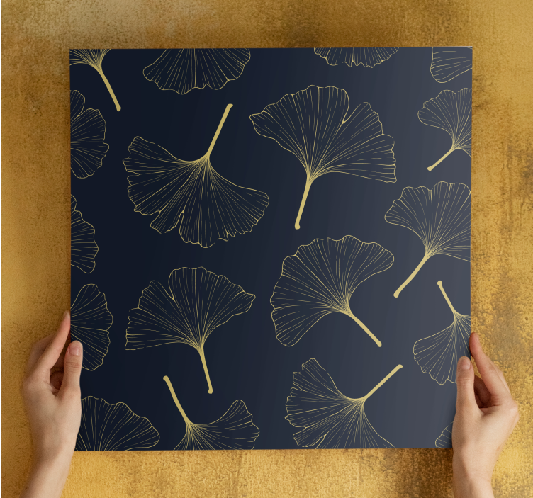 Leinwandbild mit ginkgo blatt muster - TenStickers