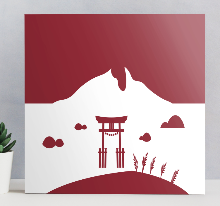 Leinwandbild oriental mit japanischem torii-tor - TenStickers