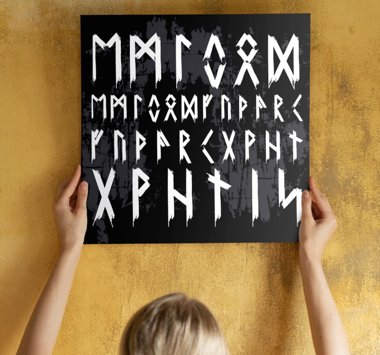 Leinwandbild skandinavisch Wikinger alphabet jahrgang - TenStickers