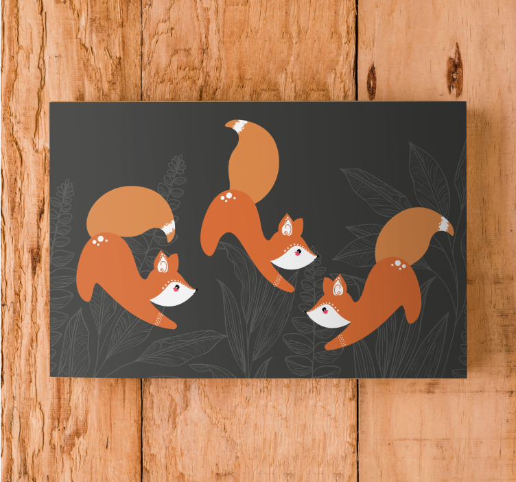Wandbild Tier fuchs spielt - TenStickers
