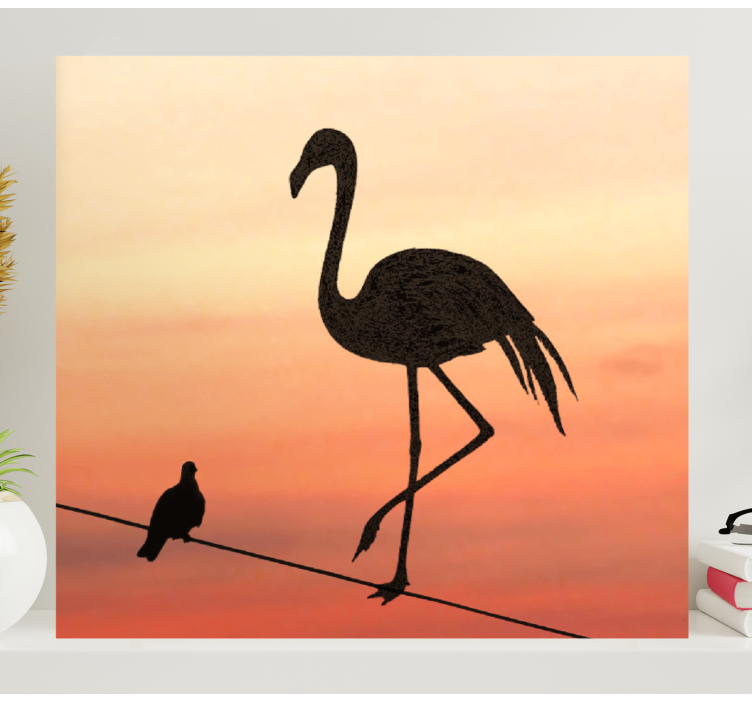 Leinwandbild Diele Flamingo- und vogeldesign - TenStickers