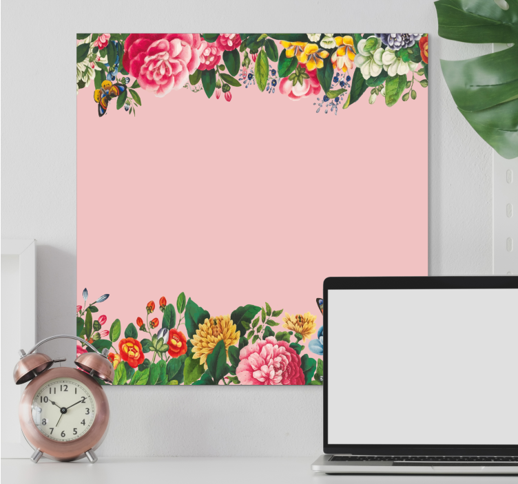 Leinwandbild lebendige blumengrenze - TenStickers
