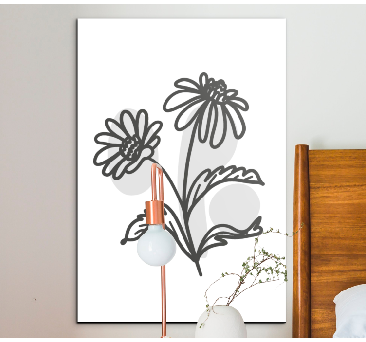 Leinwandbild linie kunst blumen - TenStickers