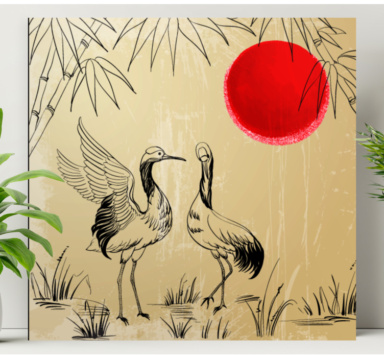 Mandala wandbilder kraniche und sonne - TenStickers