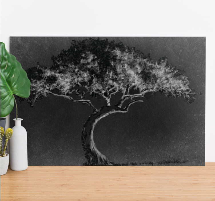 Wandbild baum einsame baum-silhouette - TenStickers