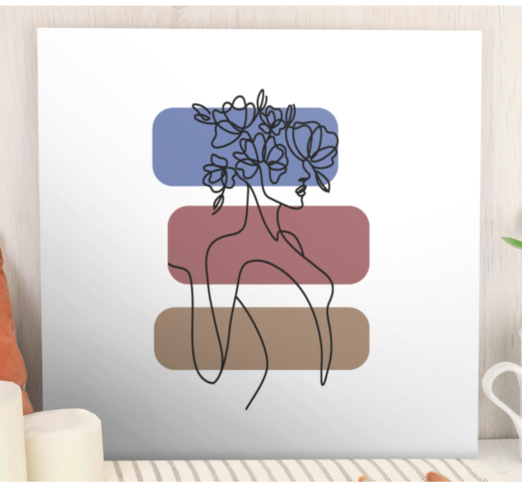 Leinwandbild Blume Nette frau mit blumenhut - TenStickers